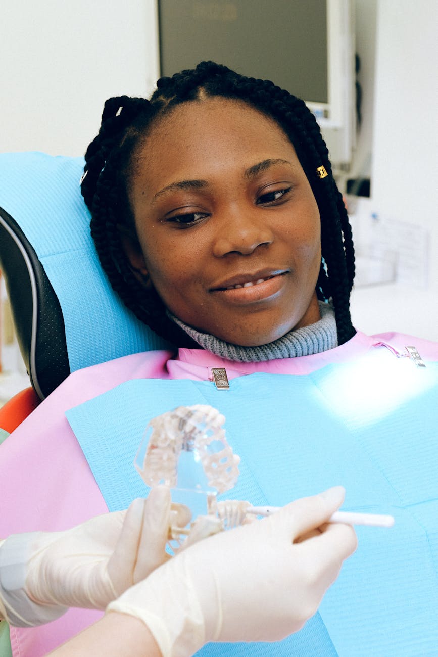 woman having dental check up